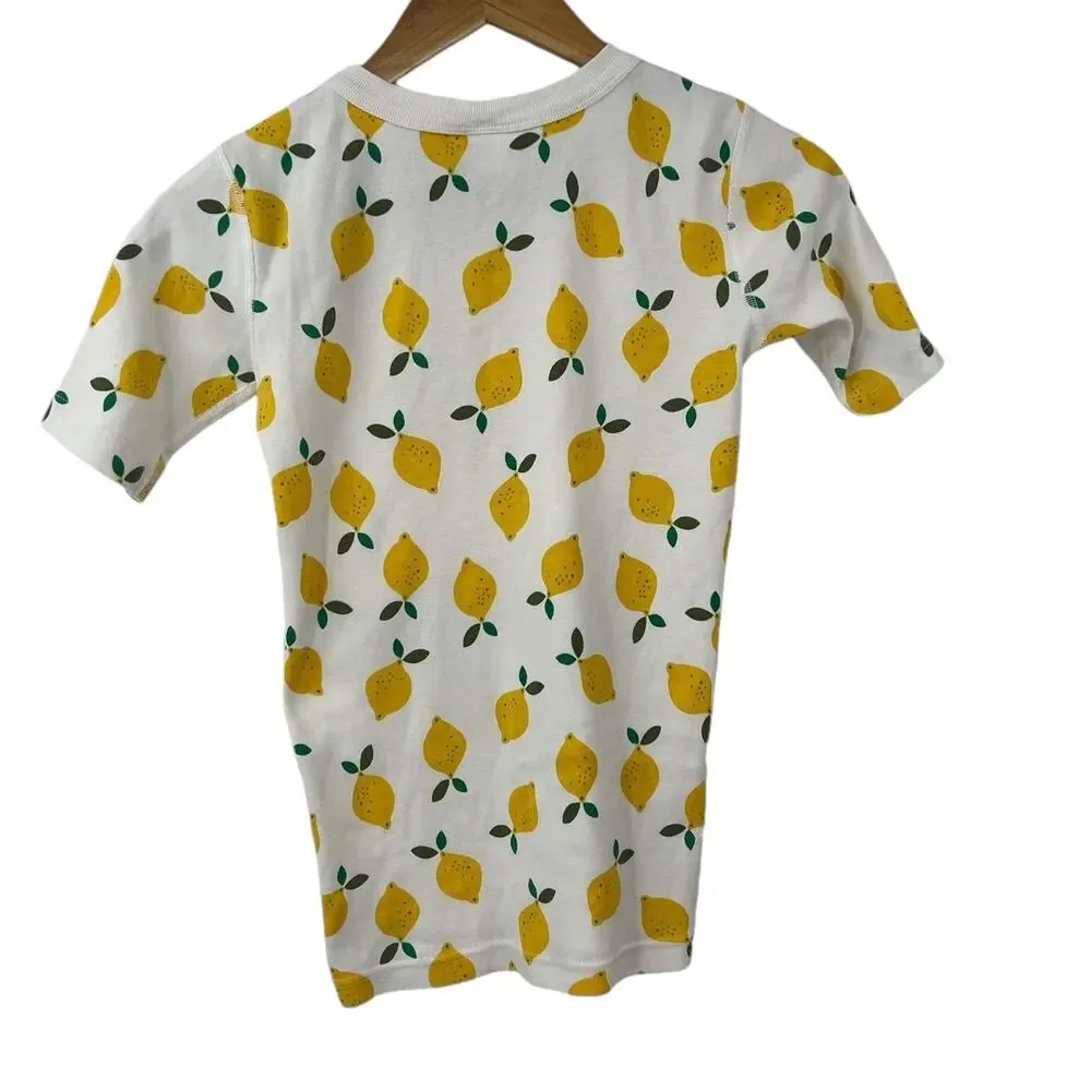 HANNA ANDERSSON 100% Organic Cotton Lemon Print Pajama Top SZ 160 / US 14